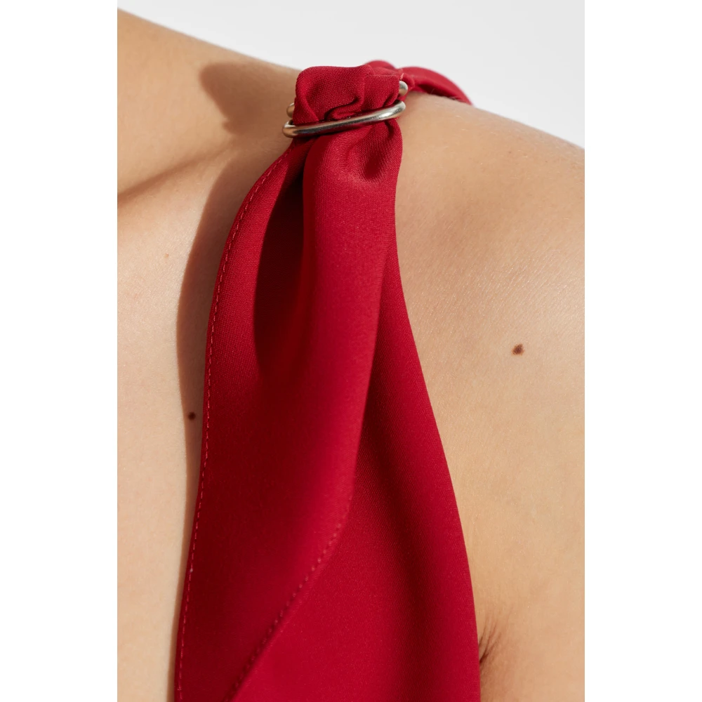 Courrèges Jurk met asymmetrische afwerking Red Dames