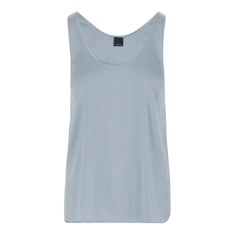 Pinko Zijden Mouwloze Top Lichtblauw Blue Dames