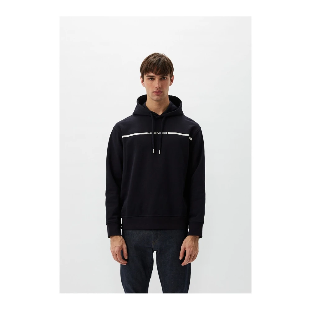 Armani Exchange Blauwe katoenen hoodie Blue Heren
