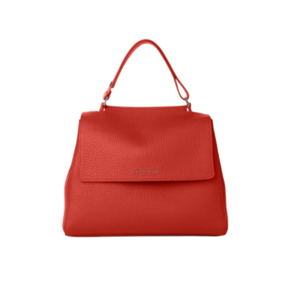 Orciani Vrouw Rood Sveva Soft Medium Leren Schoudertas Met Schouderriem