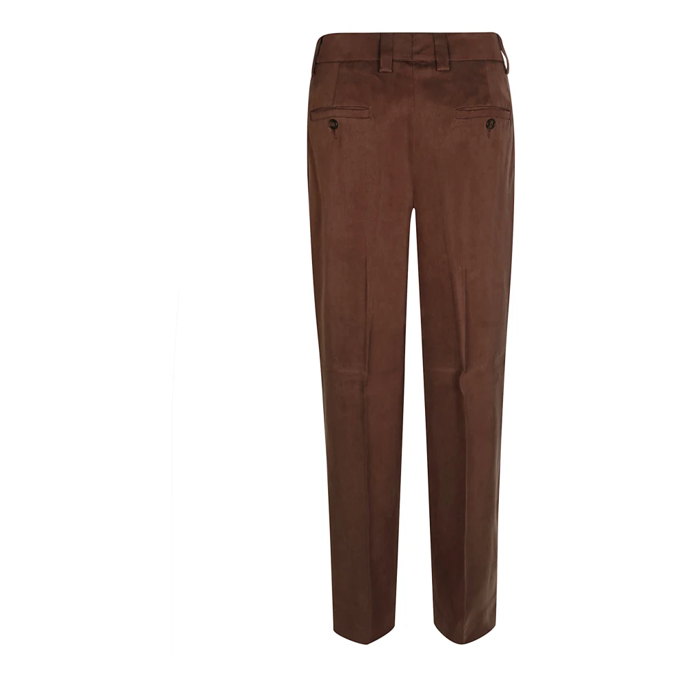 Incotex Cupro Wijde Broek Brown Dames