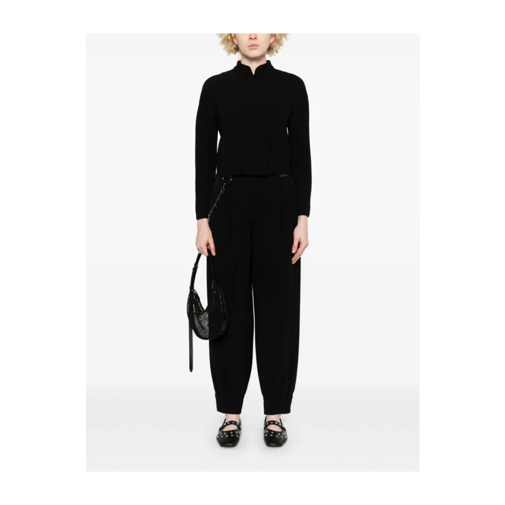 Emporio Armani Zwarte Capsule Broek met Ringdetail Black Dames