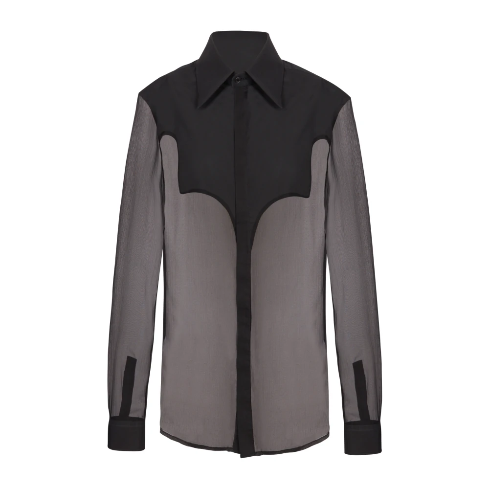 Balmain Zijden Western Overhemd Black Dames