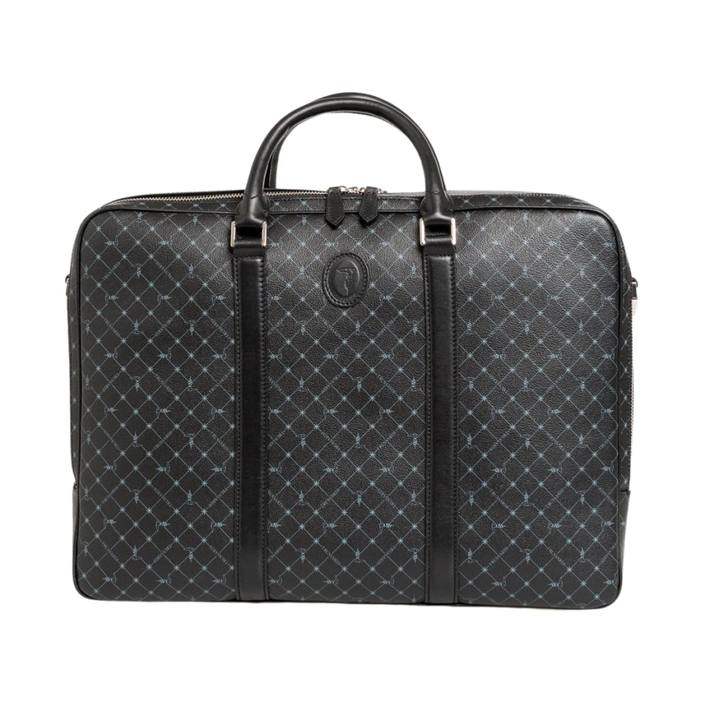 Trussardi Schoudertas met interne compartimenten Black Heren