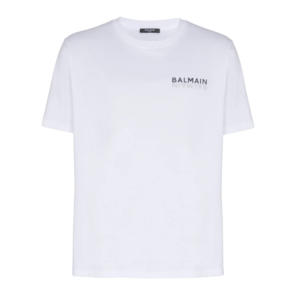 Balmain White T-Shirt With Logo Print - Male - T-Shirts - 2XL - Tops