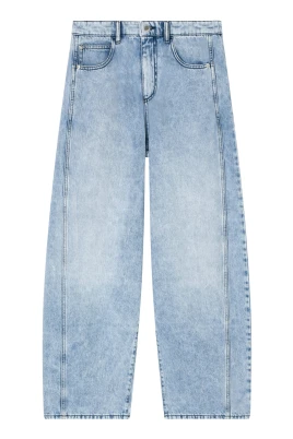 Jeans med rundad skärning