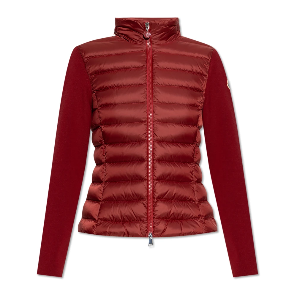 Moncler Women's Red Cardigans, M, Cardigan With Down Insert