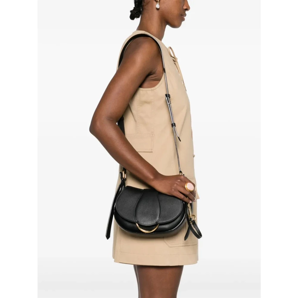 Chloé Zwarte Crossbody Tas met Gouden Details Black Dames