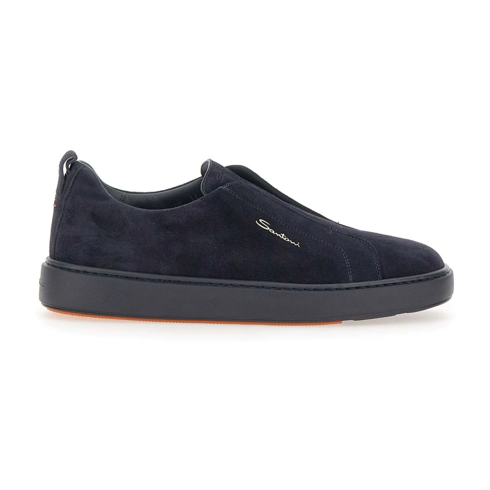 Santoni Men's Blue Victory 17 Slip-On Sneakers