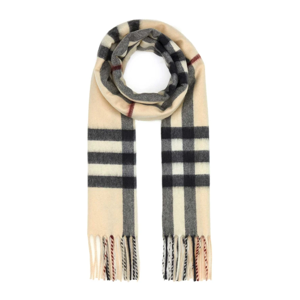 Burberry Unisex Beige Winter Scarves, One Size, Check Cashmere Scarf