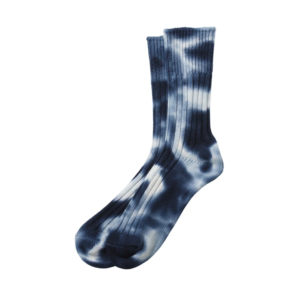 RoToTo Geribbelde Tie Dye Crew Sokken Blue Heren