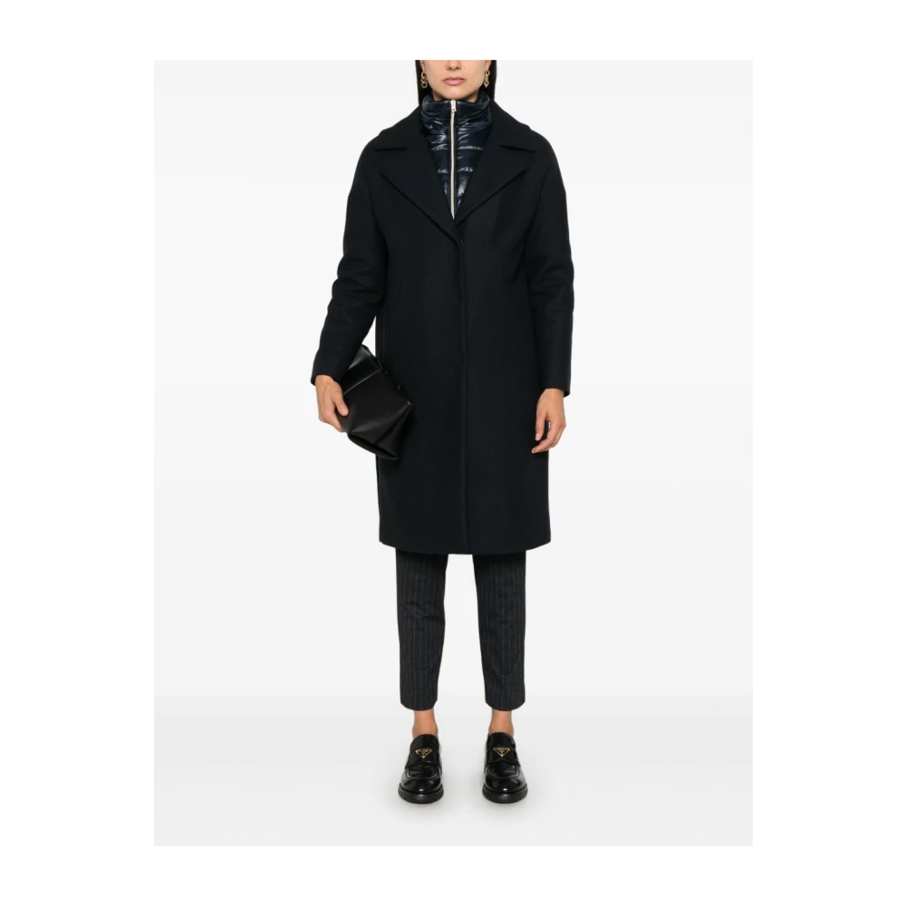 Herno Padded Collar Coat Blue Dames