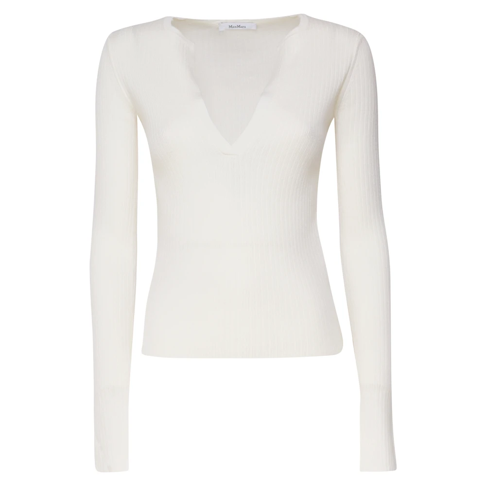 Max Mara Zijde Kasjmier Vanille Sweater Beige Dames