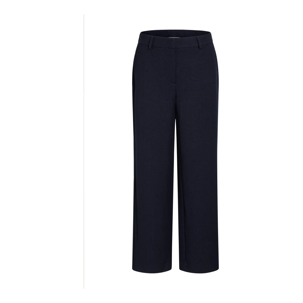 RUE de Femme Wijde Pijp Elastische Taille Broek Donkerblauw Blue Dames