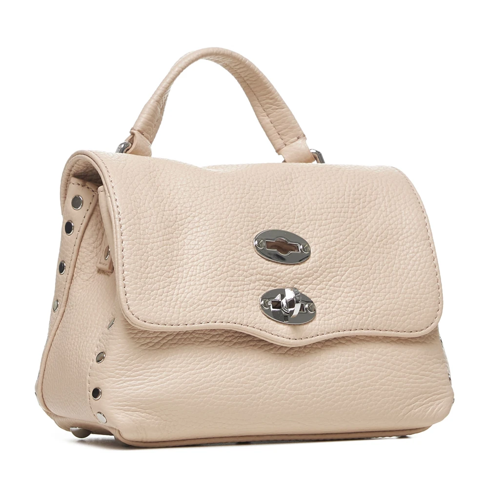 Zanellato Baby Roze Leren Schoudertas Beige Dames
