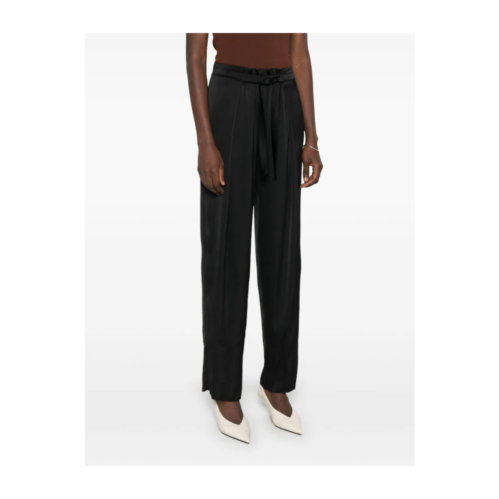 Emporio Armani Zwarte Satijnen Broek Black Dames