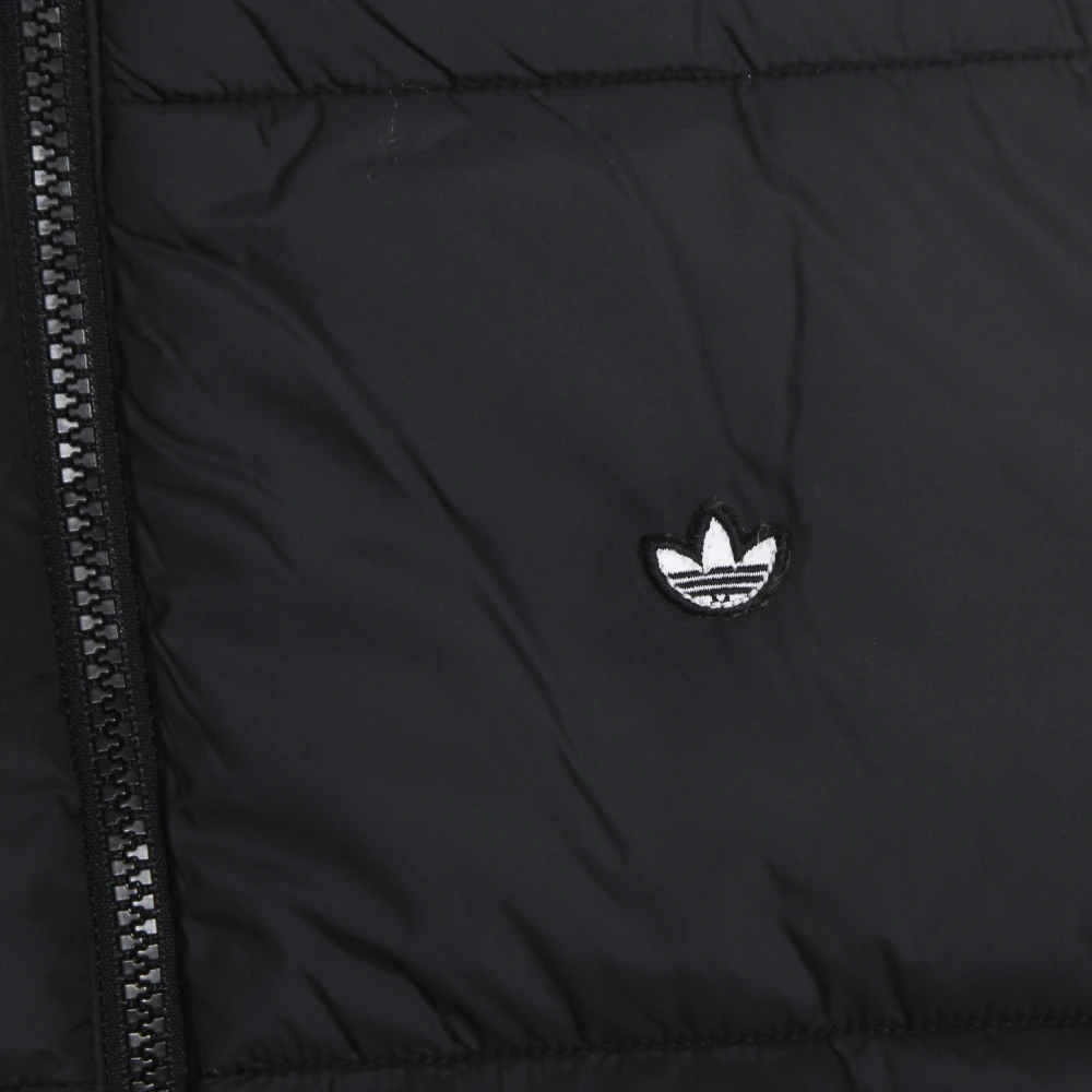 Adidas Zwarte Puff Donsjas met hoge kraag Black Heren