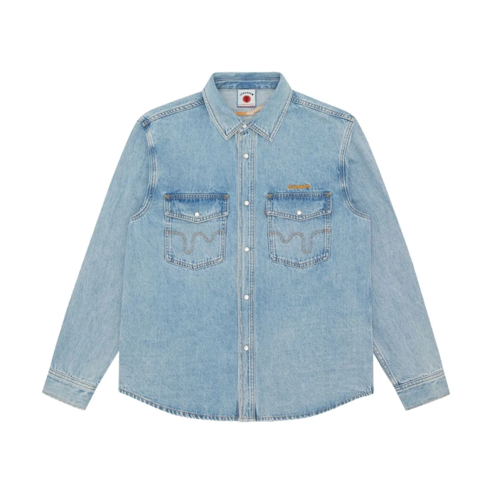 Icecream Heldere Blauwe Overhemd met Drukknopen Blue Heren
