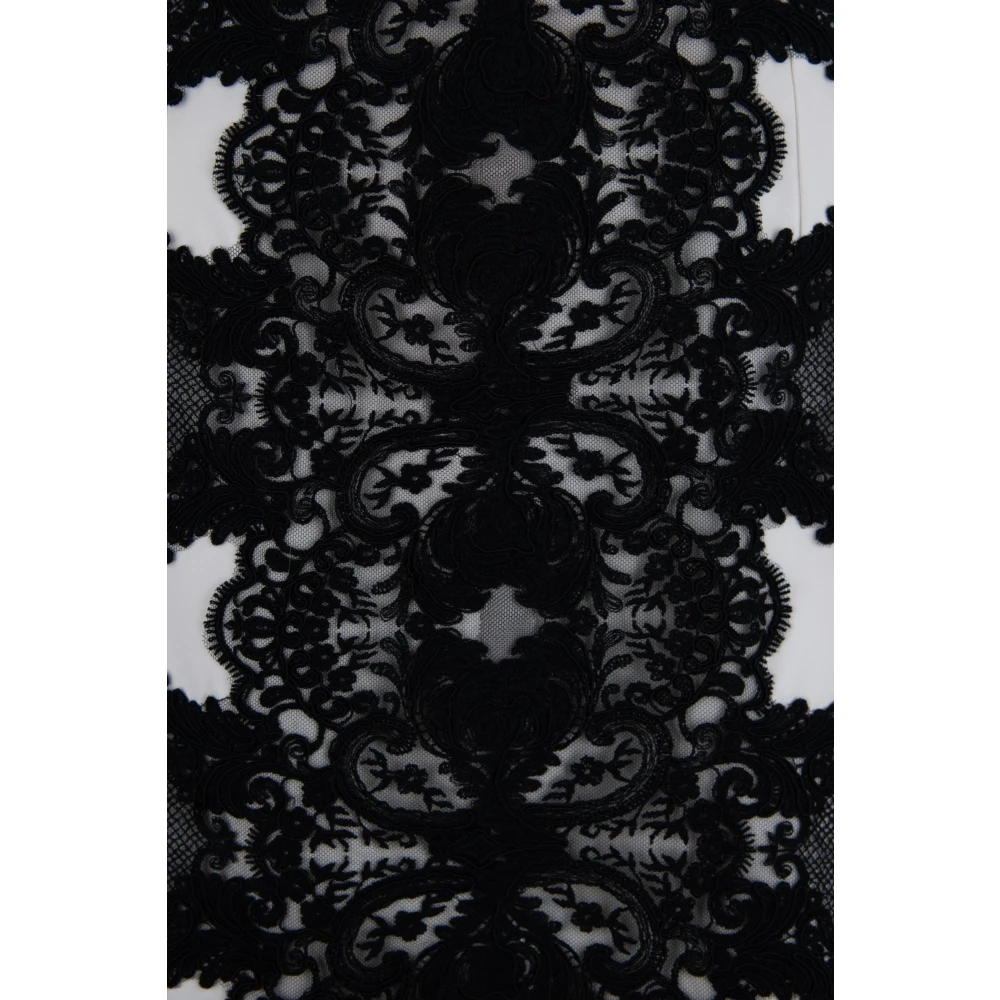 Elisabetta Franchi Kanten Detail Rits Haak Korte Rok Black Dames