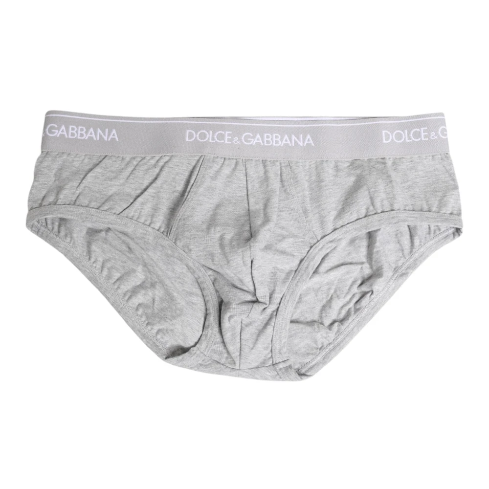 Dolce & Gabbana Men's Gray Cotton Stretch Regular Brief Underwear - Underpants - Xs - Underwear