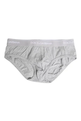 Grå Bomull Stretch Regular Brief Underkläder