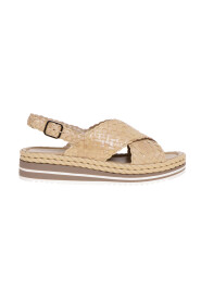 Woven leather sandal