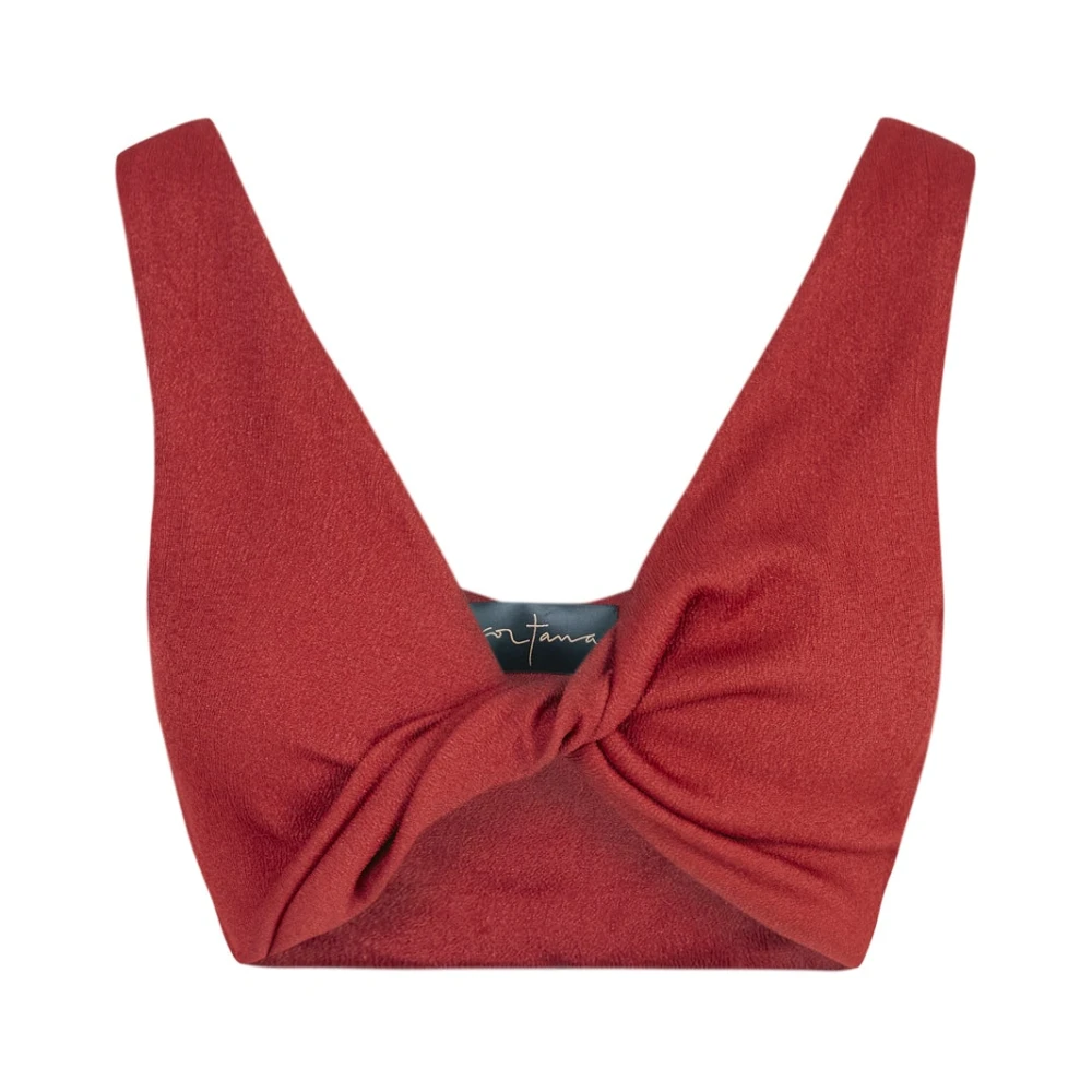 Cortana Red Sleeveless Tops, Female, Xs, Fiona, Crop Top Crimson