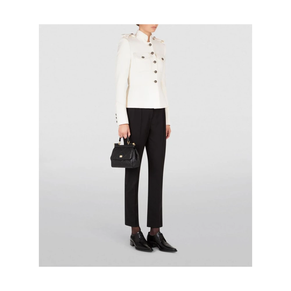 Dolce & Gabbana Militair-geïnspireerde wollen jas & mantel White Dames