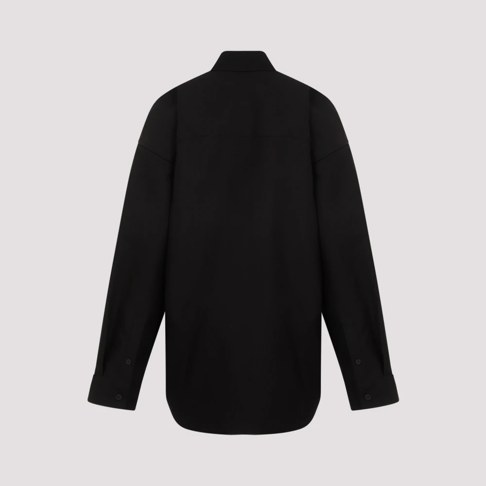 Balenciaga Zwarte Katoenen Overhemd Elegante Stijl Black Dames