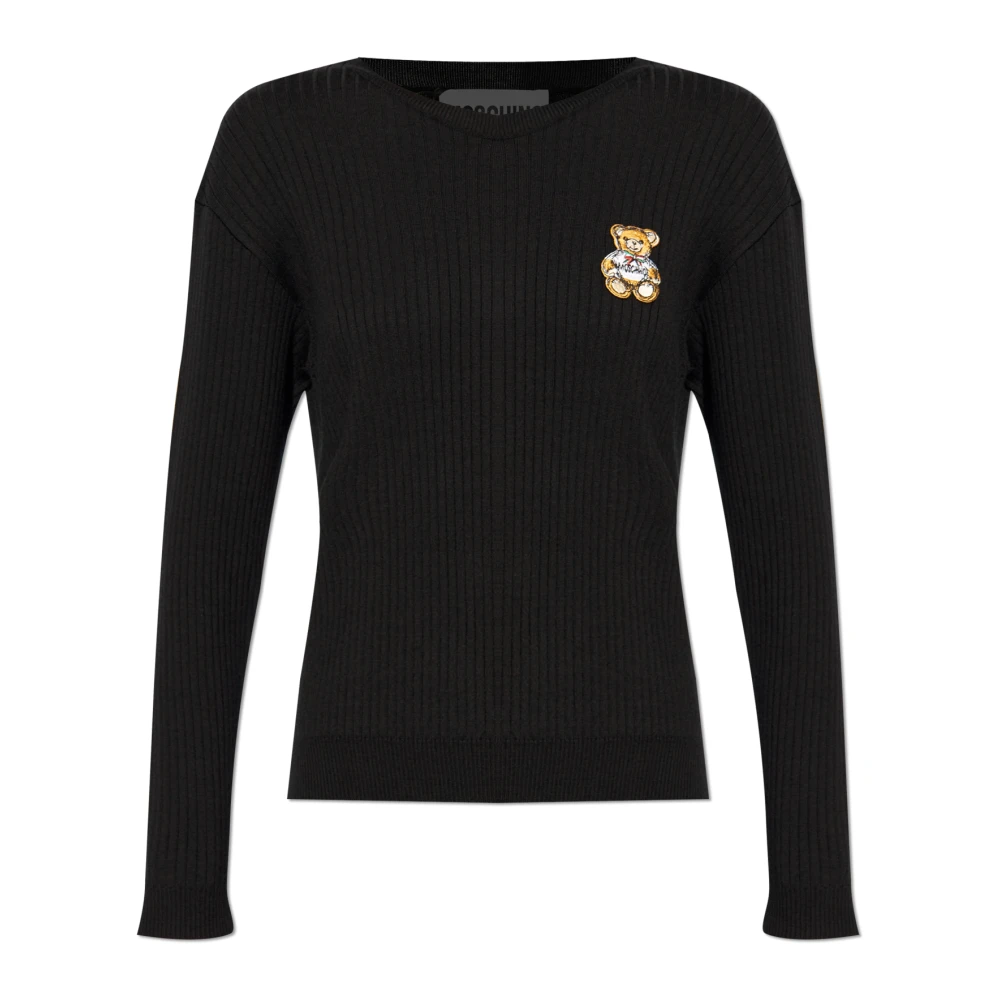 Moschino Trui met teddybeer motief Black Dames