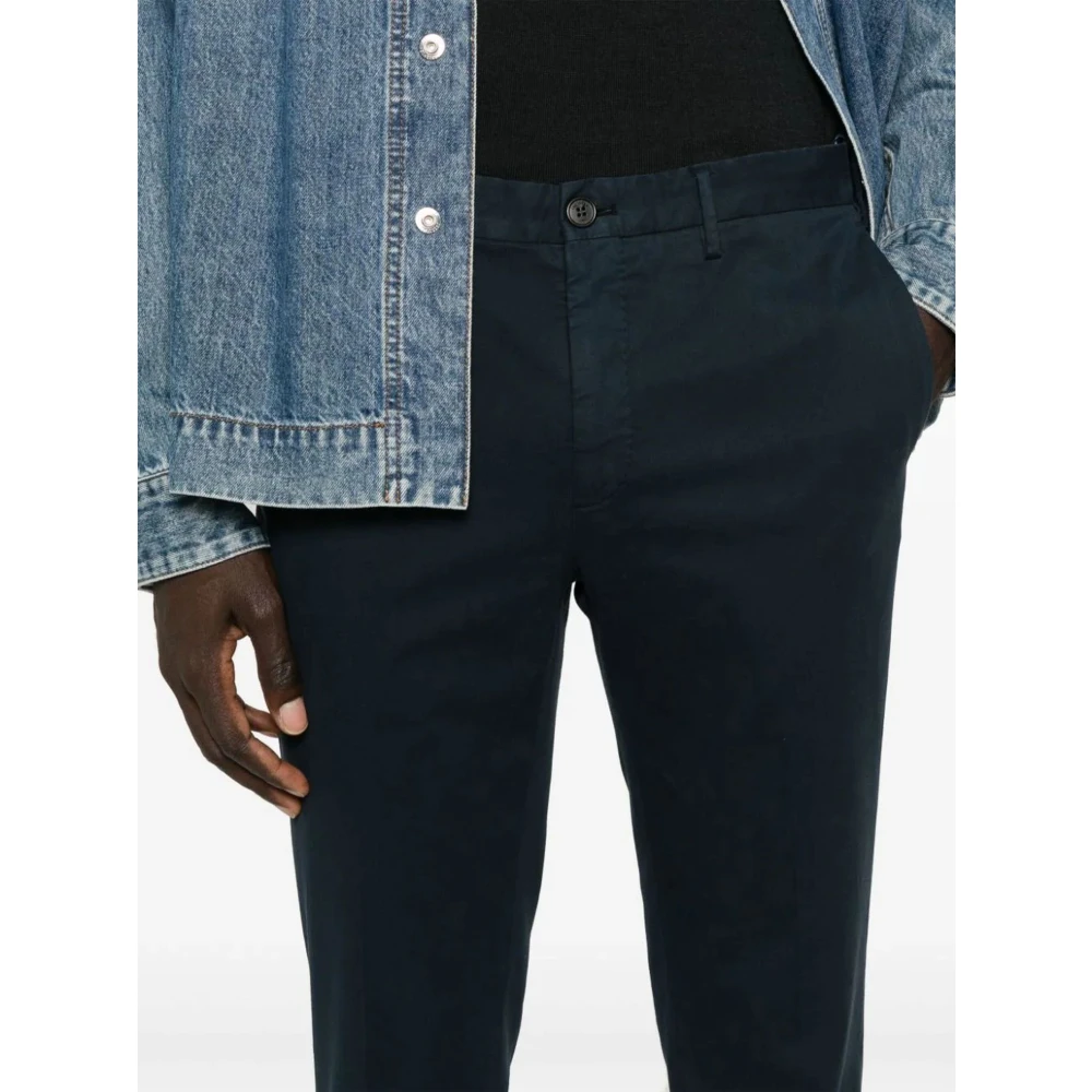 Incotex Navy Blauwe Katoenmix Broek Blue Heren