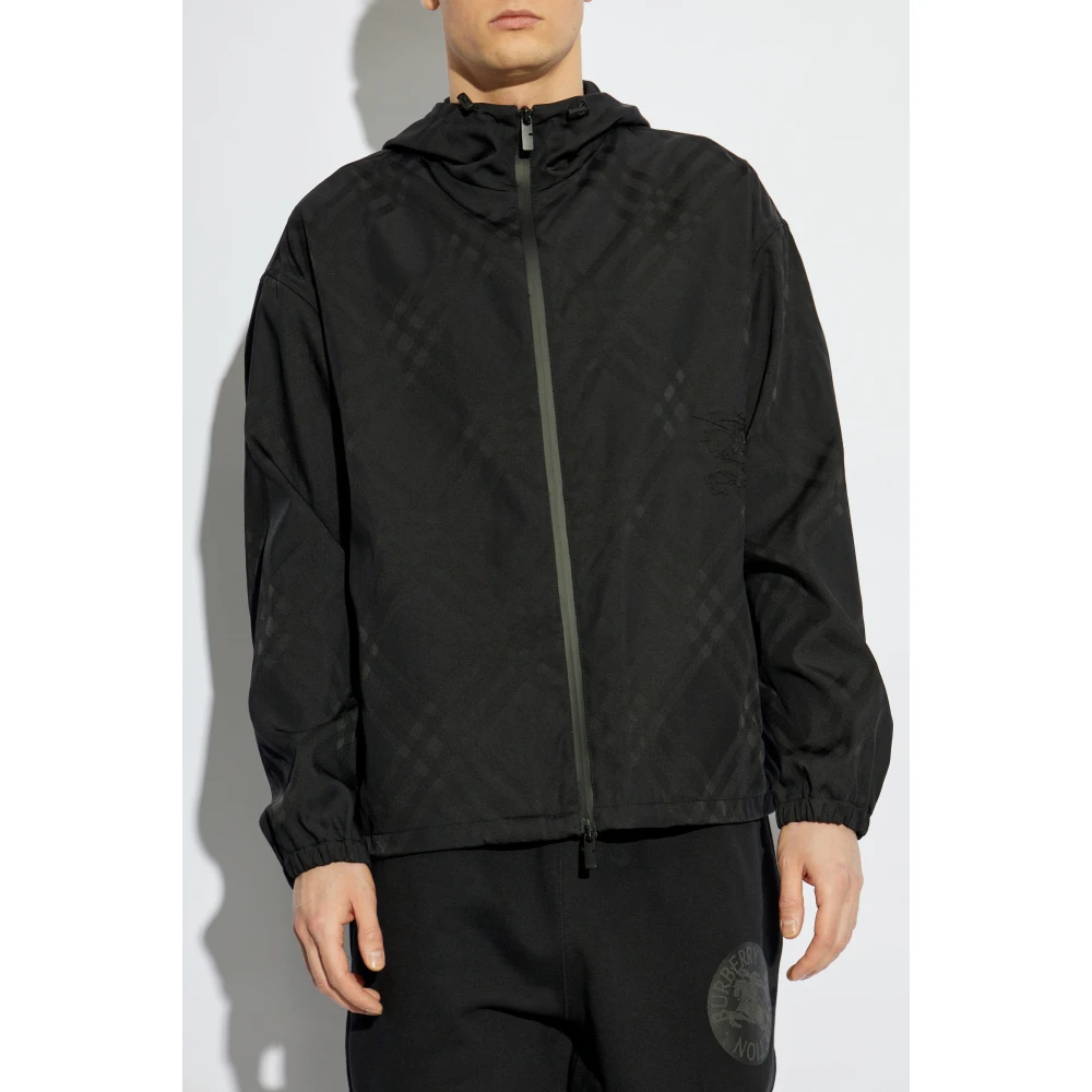 Burberry Geruite jas Black Heren
