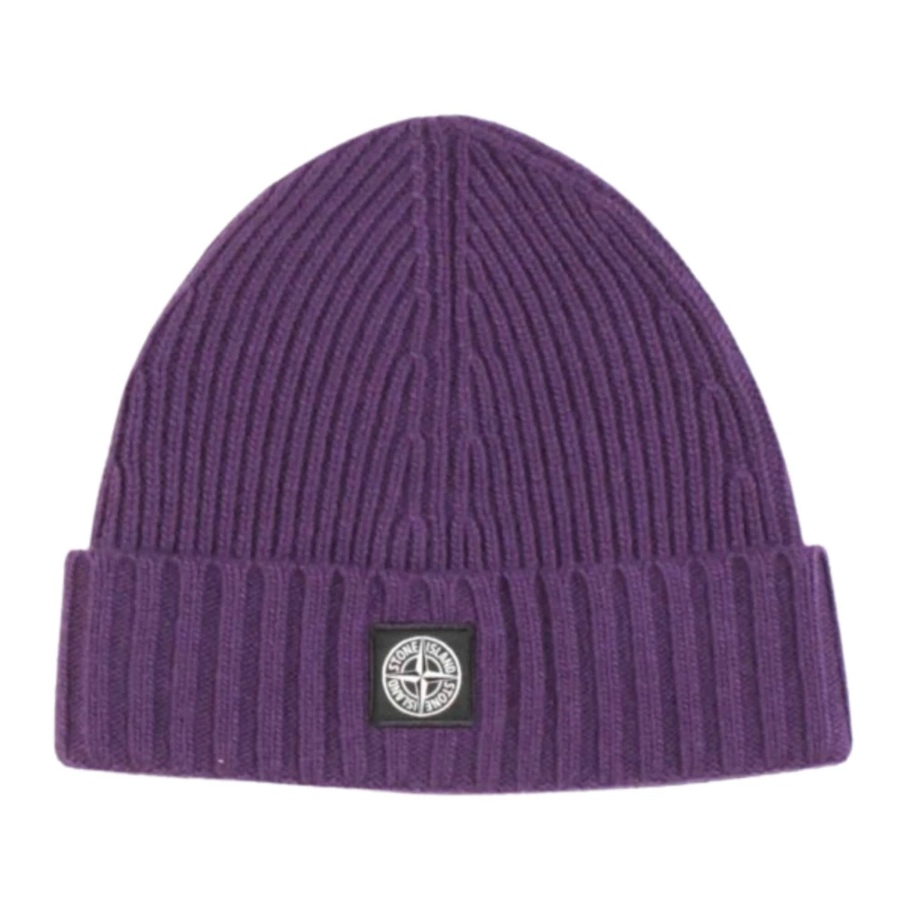 Stone Island Lila Ull Beanie Mössa Purple, Pojke