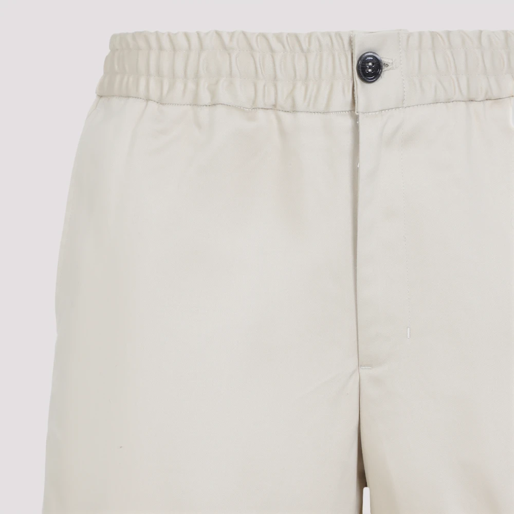 Ami Paris Katoenen Bermudashorts Beige Heren