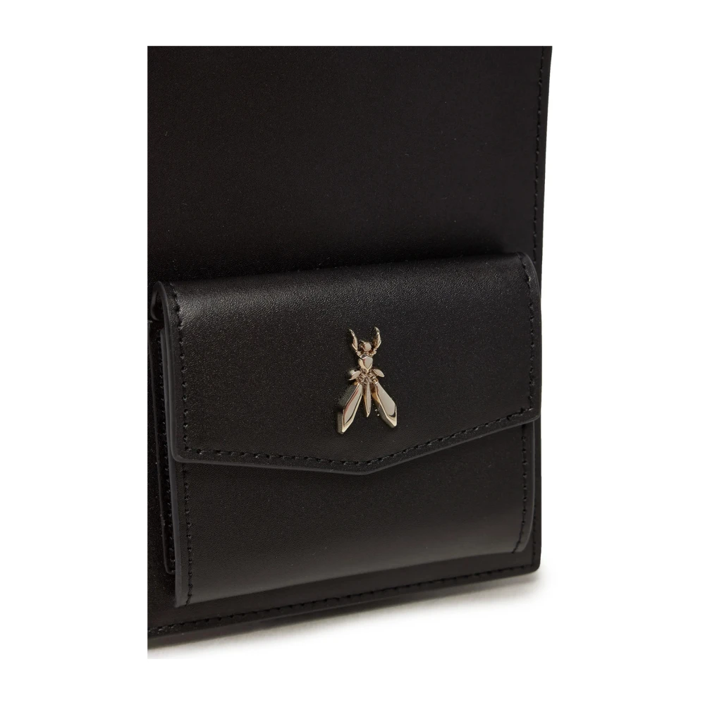 PATRIZIA PEPE Elegante Zwarte Leren Clutch Tas Black Dames