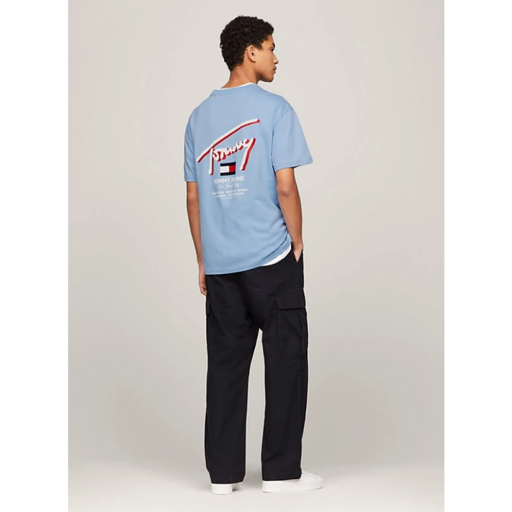 Tommy Jeans T-Shirt- TJM Regular FIT 3D Street Blue Heren
