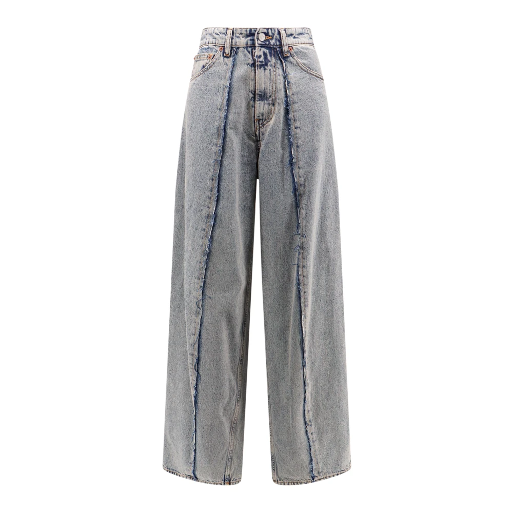 MM6 Maison Margiela Indigo Frayed Jeans Blue Dames