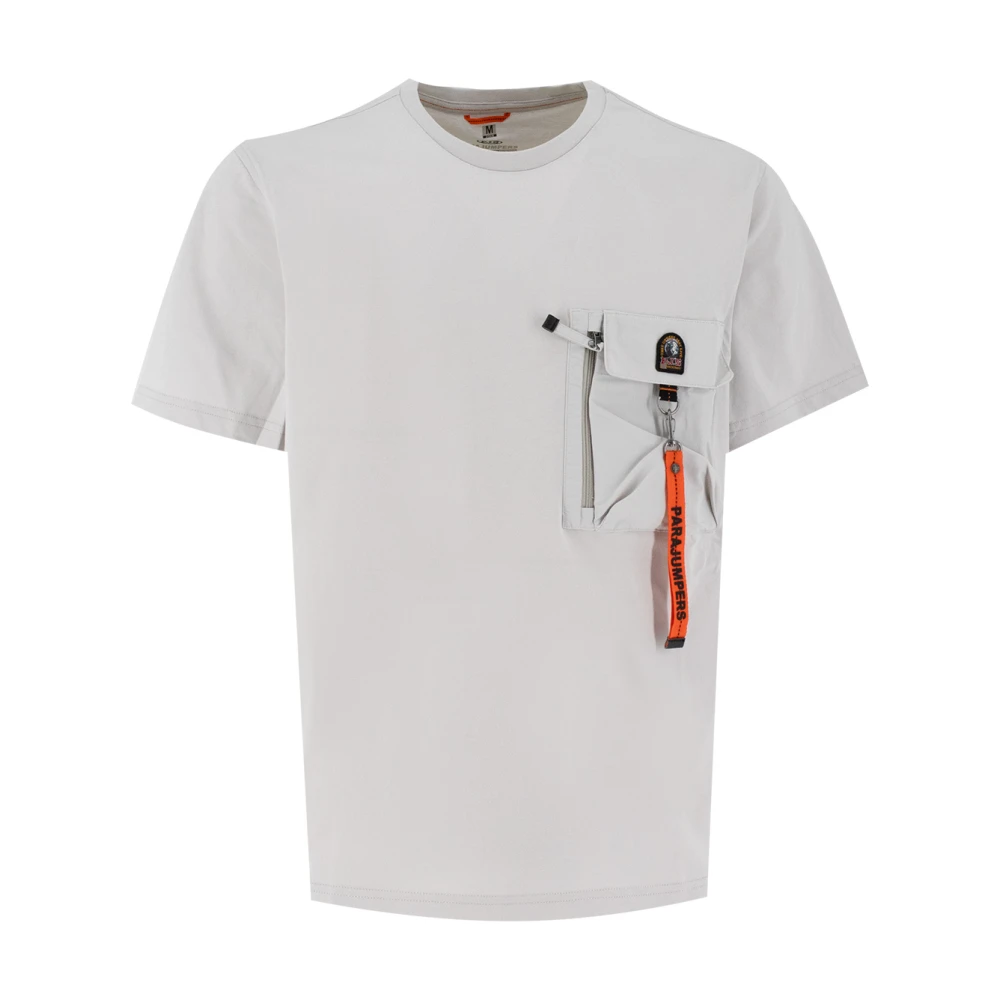 Parajumpers T-shirt met ritssluiting zak Gray Heren
