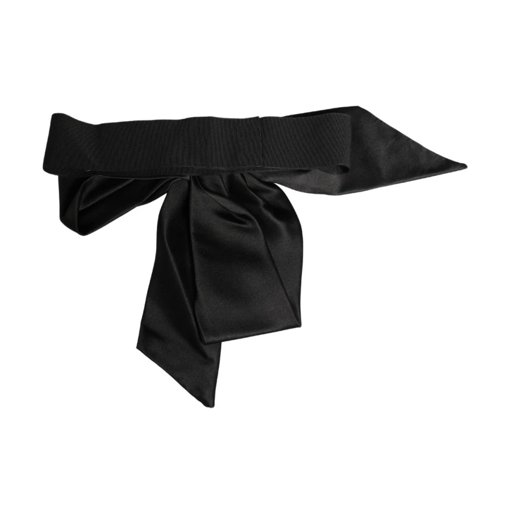 Dolce & Gabbana Women's Black Silk Satin Sash Wide Waist Belt