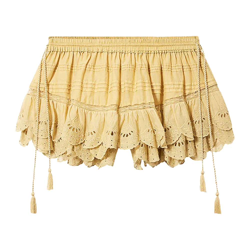 Marant Étoile Kvinno Gul Shorts Dam, Xs, Bomull, Puria Shorts