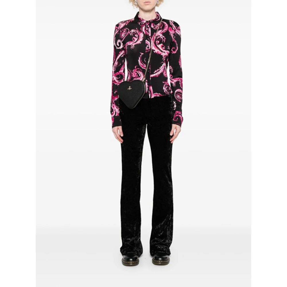 Versace Jeans Couture Print Shirt Zwart Roze Multicolor Dames