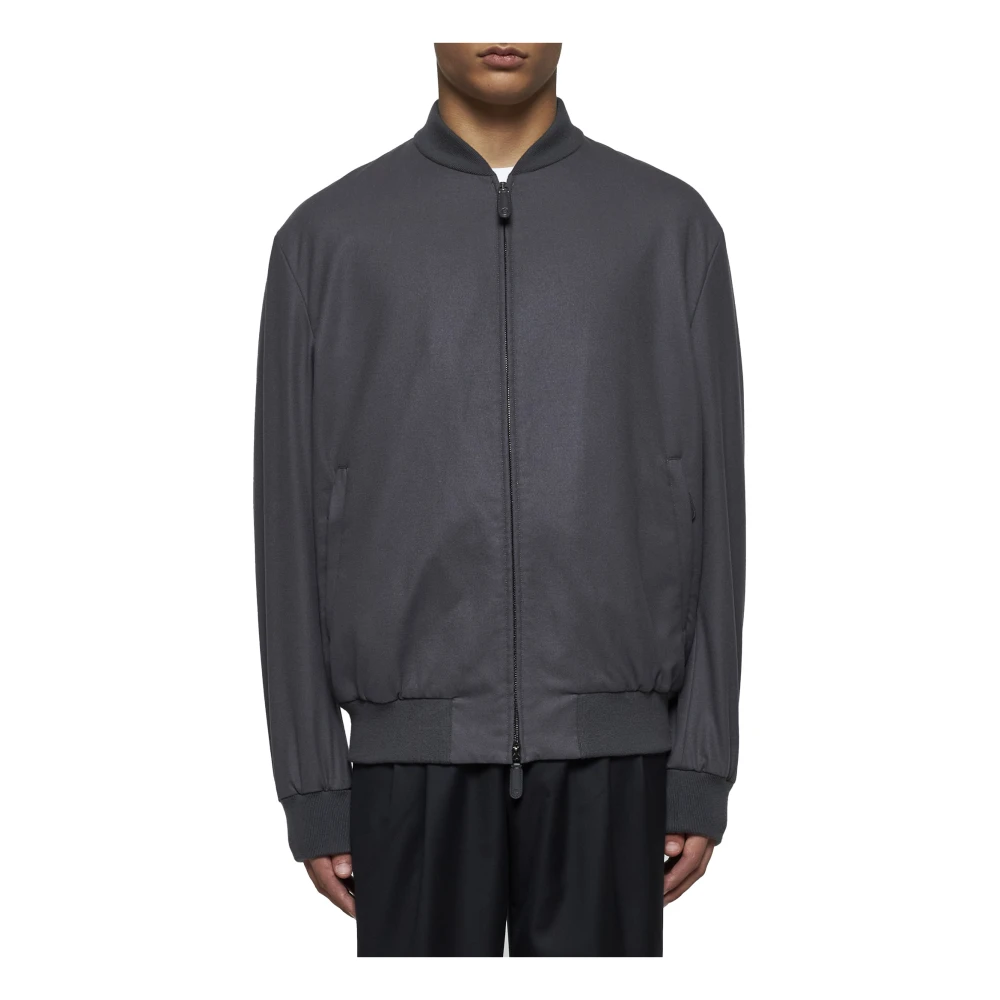 Giorgio Armani Grijze Cashmere Bomberjack Gray Heren