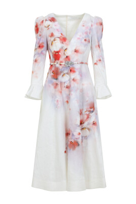 crush-frill-sleeved-midi-dress