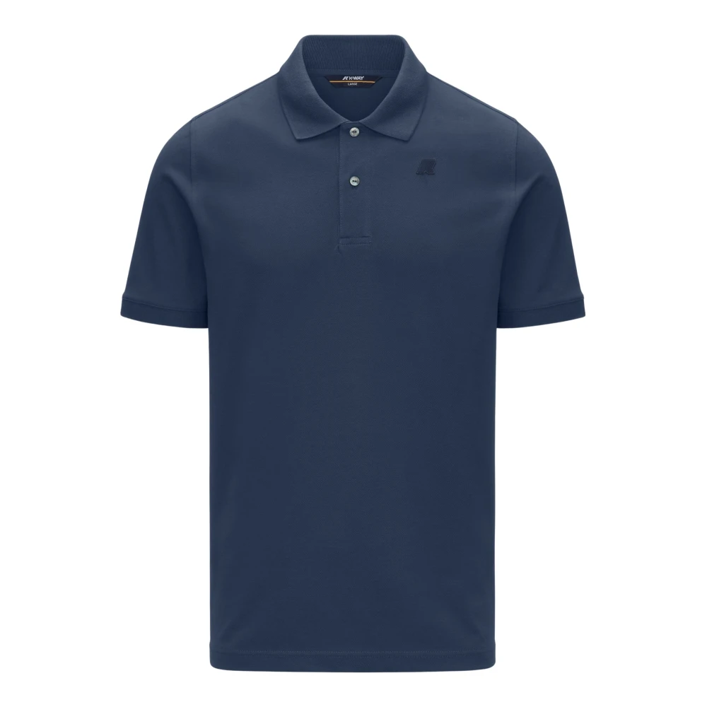 K-Way Homme Bleu Tops, Taille: L Polo Piqué Amedee