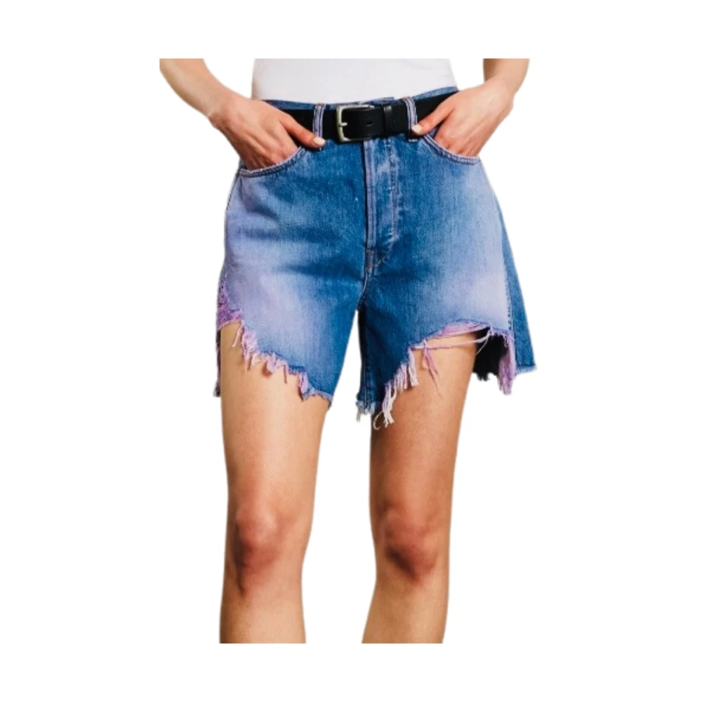 3X1 Hoge Taille Blake Lilac Shorts Blue Dames