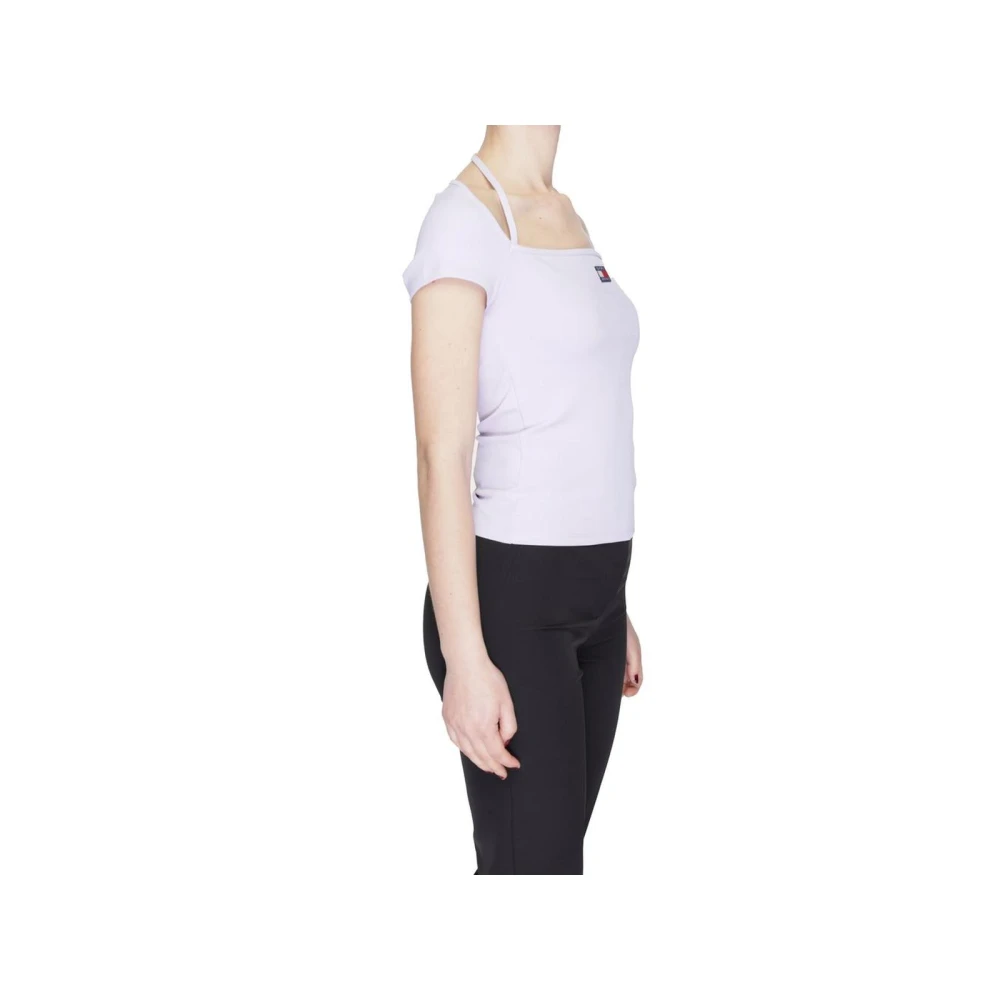 Tommy Jeans Paarse Polyester T-shirt Lente Zomer Collectie Purple Dames
