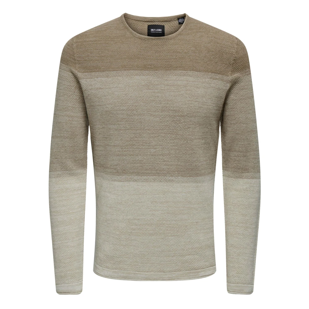 Only & Sons Chinchilla GRADING Crew Knit Sweater Beige Heren