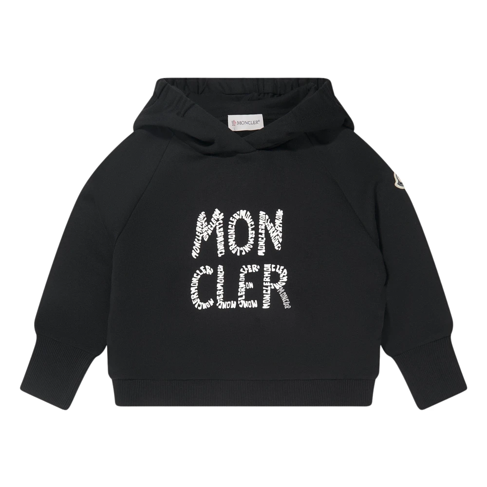 Moncler Girls Black Logo Print Hoodie - Kids Sweatshirts - 8 Y - Kids