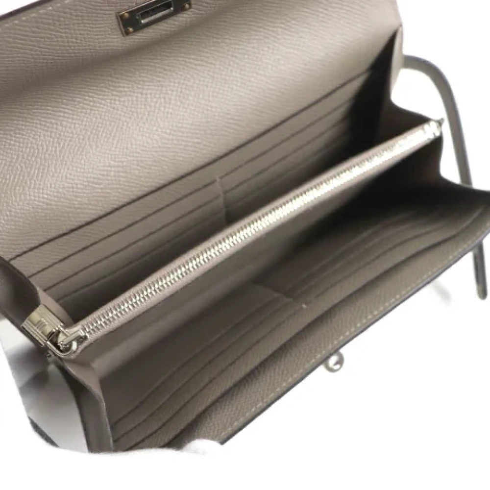 Hermès Vintage Pre-owned Leather wallets Gray Dames