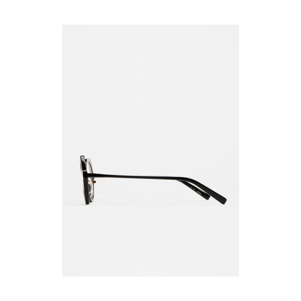 Kaleos Sferische bril met acetaat montuur en gouden metalen brug Black Heren